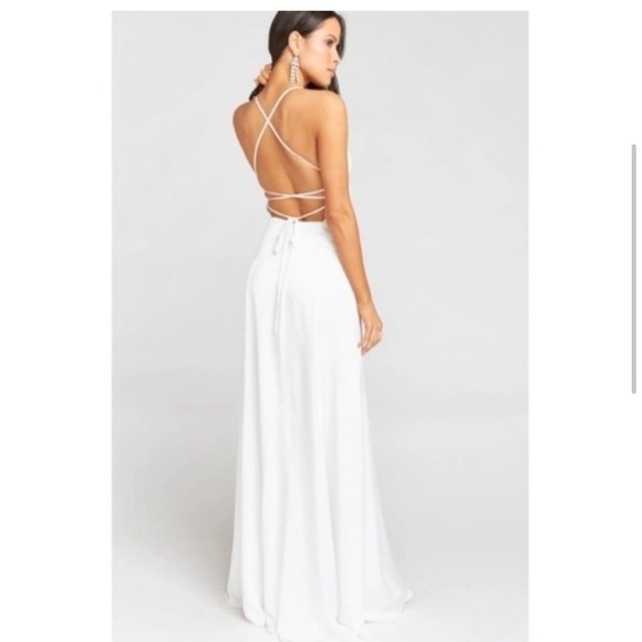 Show Me Your Mumu Godshaw Goddess maxi dress in ivory luxe satin - Picture 4 of 13